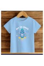 Çocuk Mavi Pamuklu Baskili T-shirt